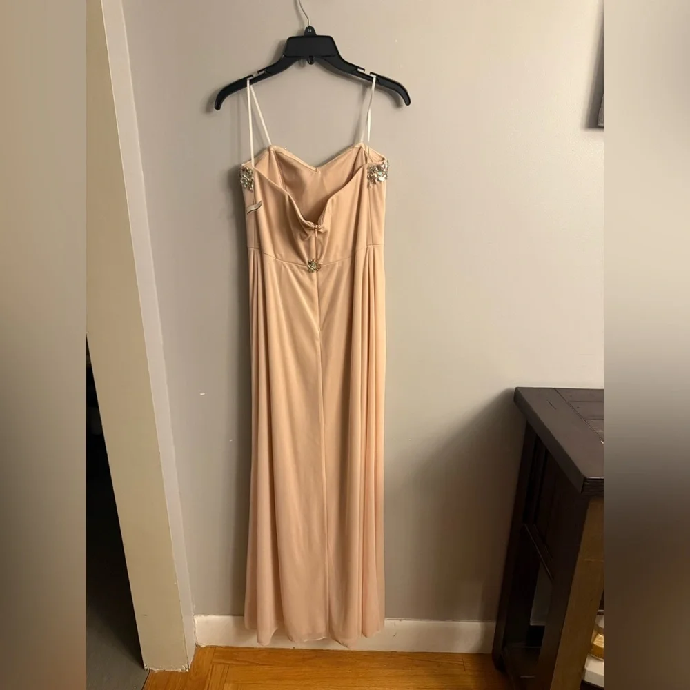Decode 1.8 Blush Chiffon Beaded Formal Dress Size 4 - Picture 3 of 4